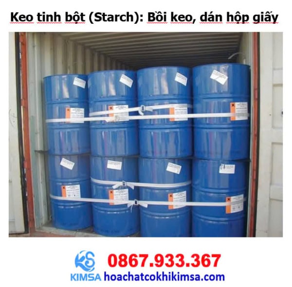 Keo tinh bột (Starch): Bồi keo, dán hộp giấy.