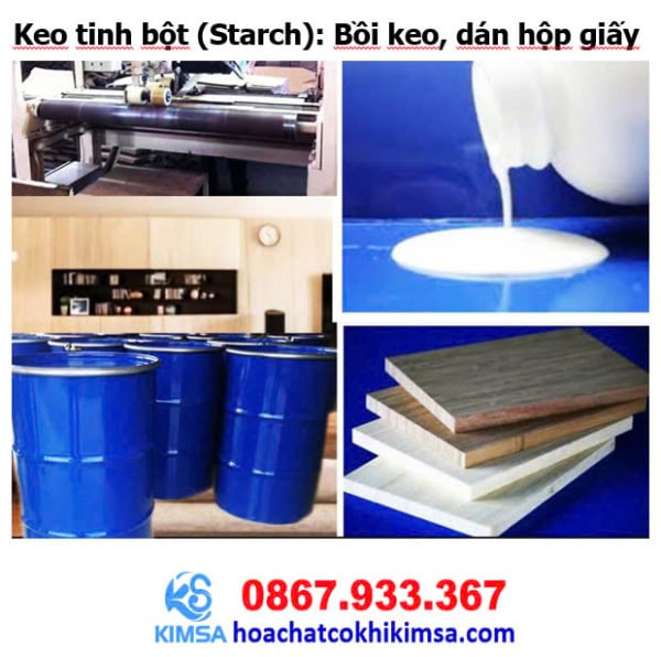 Keo tinh bột (Starch): Bồi keo, dán hộp giấy. - Hình ảnh 2